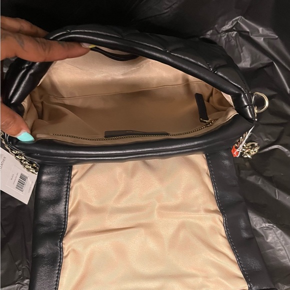 NWT!! Jason Wu Purse Black With Gold Metal Strap & Quilted Vegan Leather! - Picture 5 of 6